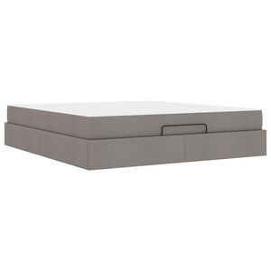 vidaXL Posteljni okvir z vzmetnico z vzmetnico 2 pcs Taupe blago