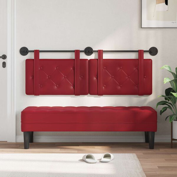 vidaXL Visoki naslon za glavo Vinorodna rdeča 130 x 55 x 5 cm