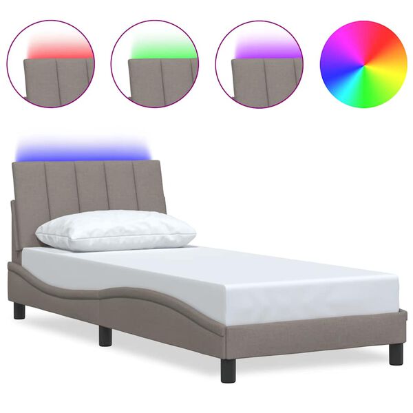 vidaXL Posteljni okvir brez vzmetnice Hanko Taupe 90x190cm Tkanina