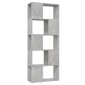 vidaXL Knjižna omara za razdelitev prostora betonsko siva 60x24x155 cm