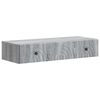 vidaXL Stenska stranska miza Siva Sonoma 87,5 x 34,5 x 17 cm