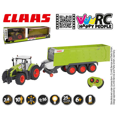 CLAAS Traktor s prikolico na daljinca AXION870 in CARGOS9600 1:16
