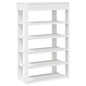 vidaXL Regal za čevlje bel 60x30x98 cm inženirski les