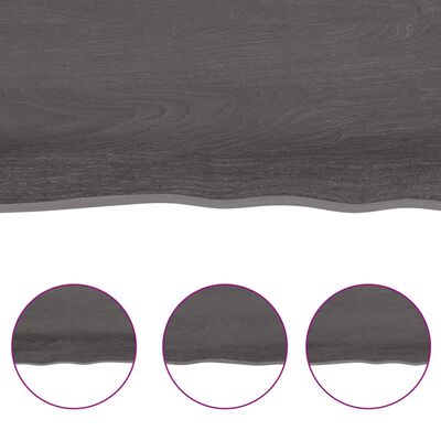 vidaXL Mizna plošča te. rjava 120x40x(2-4)cm obdelana trdna hrastovina