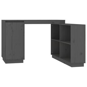 vidaXL Pisalna miza siva 110x50x75 cm trdna borovina