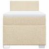 vidaXL Box spring postelja z vzmetnico krem 100x200 cm blago