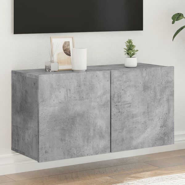 vidaXL Stenska TV omarica betonsko siva 80x30x41 cm