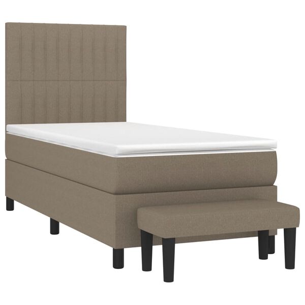 vidaXL Box spring postelja z vzmetnico taupe 80x200 cm blago