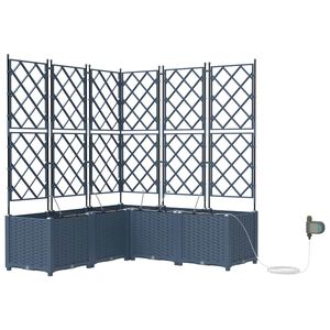 vidaXL Vrtni lonček Siva 40 x 40 x 125,5 cm PP