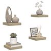 vidaXL Stenske police 4 kosi barva hrasta 23x23,5x3,8 cm MDF