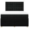 vidaXL Box spring postelja z vzmetnico črna 140x200 cm blago