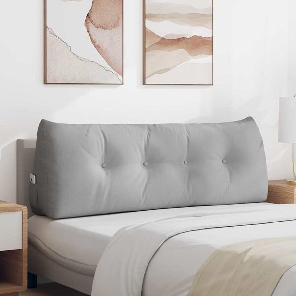 vidaXL Poglavni vzglavnik Oblačno siva 140 x 24 x 50 cm blago