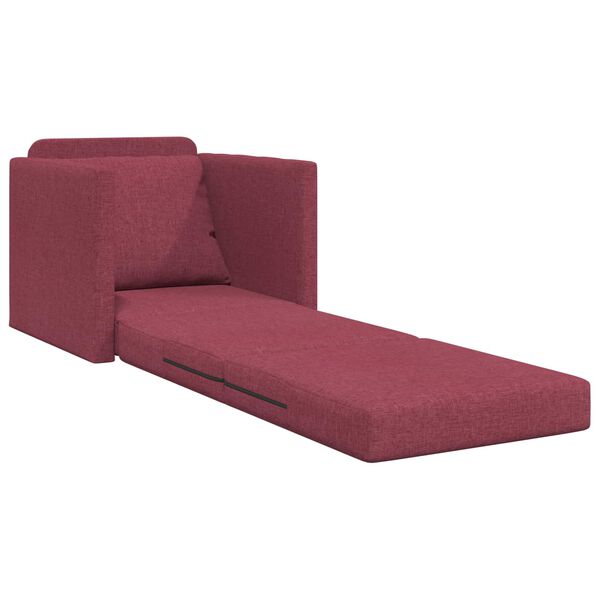 vidaXL Sofa postelja 60cm Vinorodna rdeča blago