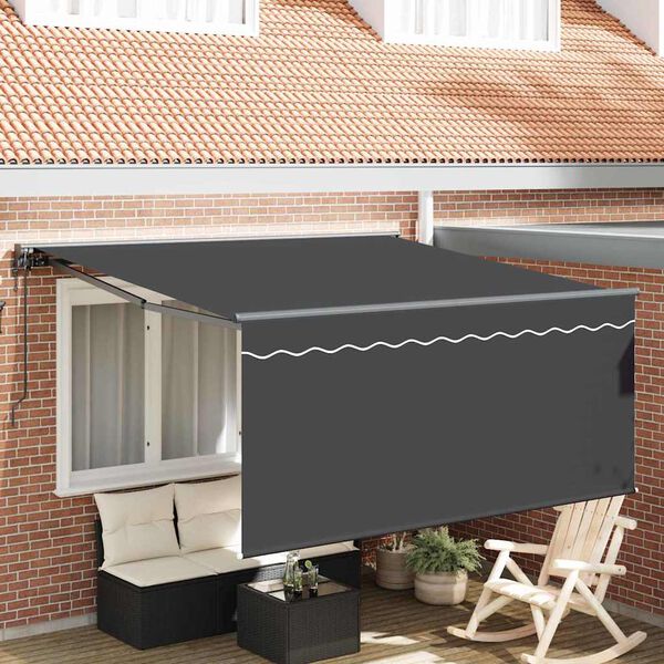 vidaXL Retraktilna tenda Siva in antracit 350 x 250 cm