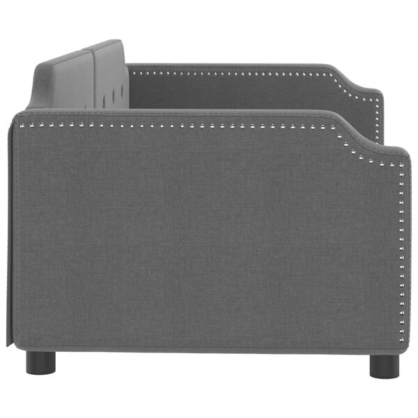 vidaXL Raztegljiva postelja temno siva 90x190 cm blago