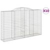 vidaXL Obokana gabionska ko&scaron;ara 10kosi 300x50x180/200cm cinkano železo