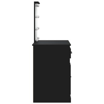 vidaXL Toaletna mizica z LED lučkami črna 90x42x132,5 cm