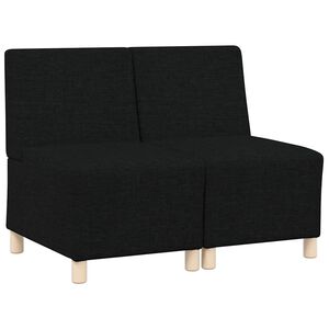 vidaXL Modularna sofa enota brez naslonov 2 pcs Črna 55 x 74 x 82 cm
