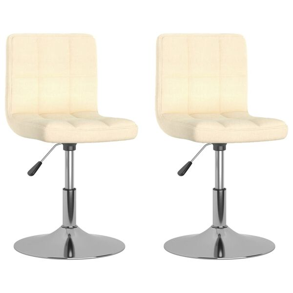 vidaXL Vrtljivi jedilni stoli 2 kosa krem blago