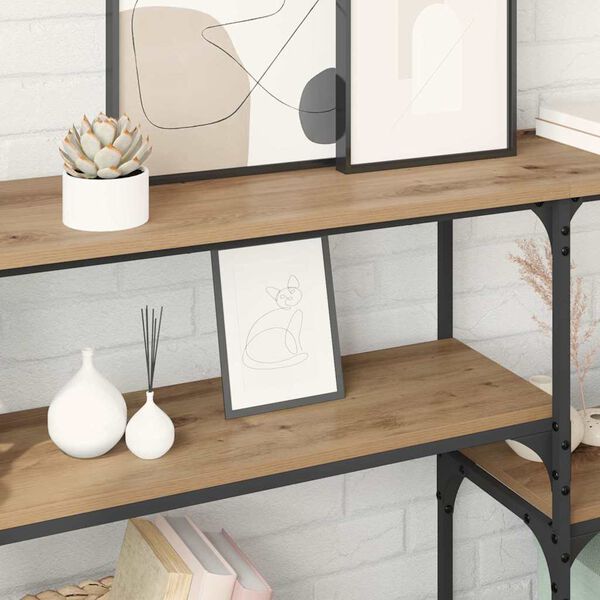 vidaXL Konzolna miza Umetni hrast 150 x 29 x 76,5 cm Konstruiran les