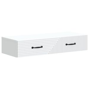 vidaXL Stenska stranska miza Bela 87,5 x 34,5 x 17 cm Inženirski les
