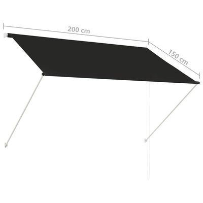 vidaXL Zložljiva tenda 200x150 cm antracit