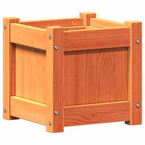 vidaXL Vrtno cvetlično korito vo&scaron;čeno rjavo 31x31x31 cm trdna borovina