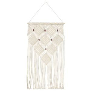 vidaXL Stenski obe&scaron;alnik iz makrameja 40x80 cm bombaž