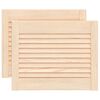 vidaXL Louvred vrata z vrati 2 kos Naravna 69 x 49,4 cm Trdna borovina