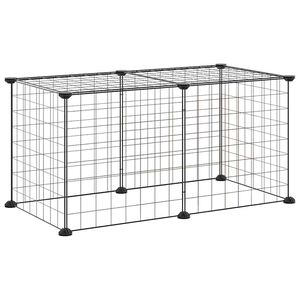 vidaXL Ograda za hi&scaron;ne ljubljenčke z 8 paneli črna 70x35x35 cm jeklo