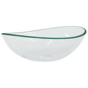 vidaXL Umivalnik kaljeno steklo 54,5x35x15,5 cm prozoren