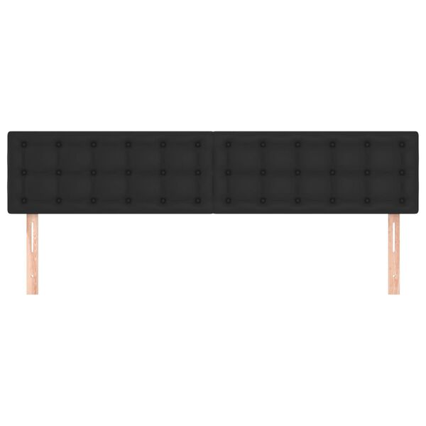 vidaXL Posteljno vzglavje 2 kosa črn 90x5x78/88 cm umetno usnje