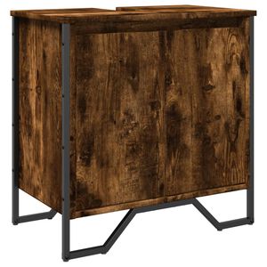 vidaXL Omarica za umivalnik dimljeni hrast 60x35x60 cm inženirski les
