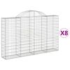 vidaXL Obokane gabion ko&scaron;are 8 kosov 200x30x120/140cm pocinkano železo