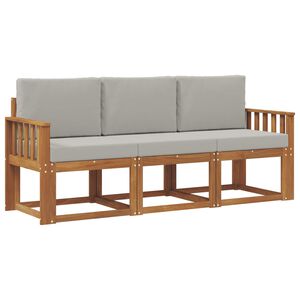vidaXL Zunanja garnitura za sedenje 3 pcs Naravna in svetlo siva
