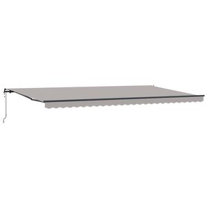 vidaXL Vlečna tenda Svetlo siva 600 &times; 300 cm Tkanina in aluminij