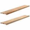 vidaXL Okenske police 2 kosa neobdelana 160x25x2 cm trdna hrastovina