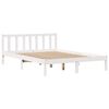 vidaXL Posteljni okvir brez vzmetnice bel 140x190 cm trdna borovina