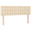 vidaXL Box spring postelja z vzmetnico krem 140x200 cm blago