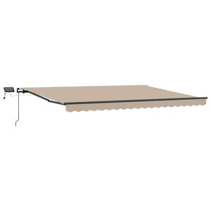 vidaXL Vlečna tenda Bež 400 &times; 300 cm Tkanina in aluminij