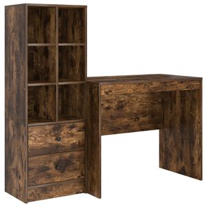 vidaXL Miza Dimljeni oreh 135,5 x 50 x 127 cm 2 kos