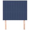 vidaXL Vzglavje postelje modro 100x5x118/128 cm blago