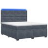 vidaXL Postelja boxspring z vzmetnico Temno siva 200 x 200 cm Žamet