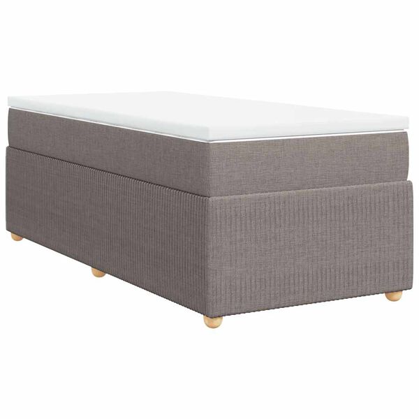 vidaXL Box spring postelja z vzmetnico taupe 100x200 cm blago