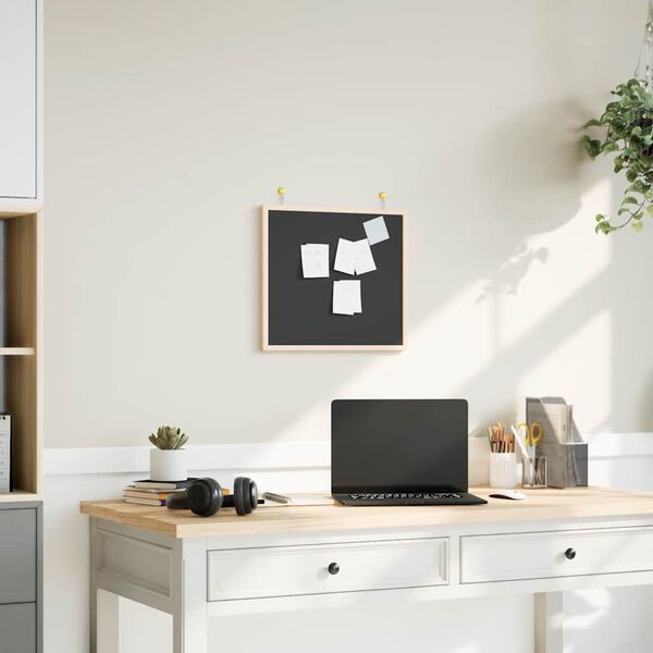 vidaXL Kredna tabla z okvirjem iz masivnega borovega lesa črna 40x40cm