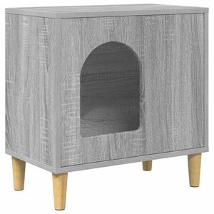 vidaXL Mačja hi&scaron;a Siva Sonoma 51 x 30 x 52 cm Inženirski les