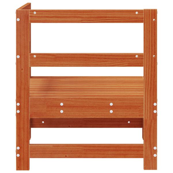 vidaXL Vrtni kotni kavč Masivna borovina Voskan Rjava