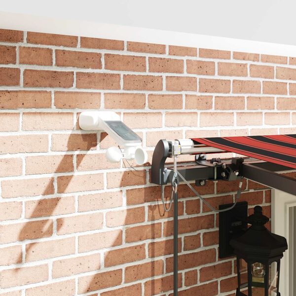 vidaXL Avtomatska tenda LED + senzor 400x350 cm oranžna/rjava