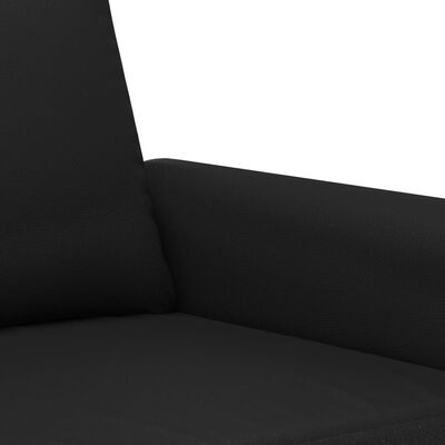 vidaXL Sedežna garnitura z vzglavniki 3-delna črno umetno usnje