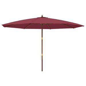 vidaXL Vrtni senčnik z lesenim drogom bordo rdeč 400x273 cm